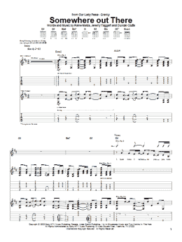 page one of Somewhere Out There (Guitar Tab)