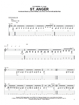 page one of St. Anger (Guitar Tab)