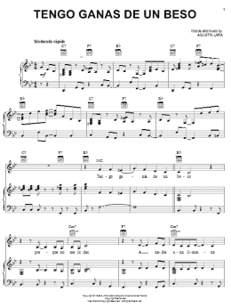 page one of Tengo Ganas De Un Beso (Piano, Vocal & Guitar Chords (Right-Hand Melody))