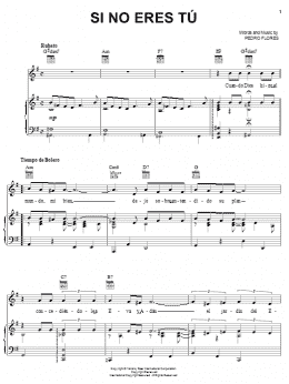 page one of Si No Eres Tu (Piano, Vocal & Guitar Chords (Right-Hand Melody))