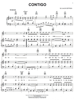 page one of Contigo (Piano, Vocal & Guitar Chords (Right-Hand Melody))