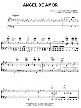 page one of Angel De Amor (Piano, Vocal & Guitar Chords (Right-Hand Melody))