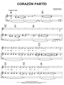 page one of Corazon Partio (Piano, Vocal & Guitar Chords (Right-Hand Melody))