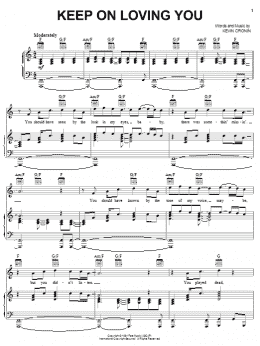 page one of Keep On Loving You (Piano, Vocal & Guitar Chords (Right-Hand Melody))