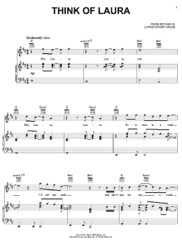 page one of Think Of Laura (Piano, Vocal & Guitar Chords (Right-Hand Melody))