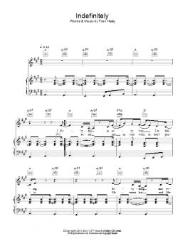 page one of Indefinitely (Piano, Vocal & Guitar Chords)