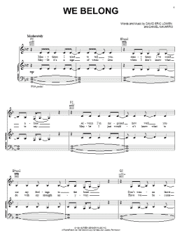 page one of We Belong (Piano, Vocal & Guitar Chords (Right-Hand Melody))