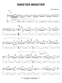 page one of Sinister Minister (Bass Guitar Tab)