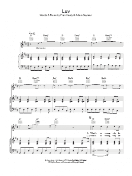 page one of Luv (Piano, Vocal & Guitar Chords)