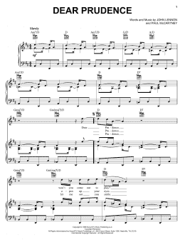 page one of Dear Prudence (Piano, Vocal & Guitar Chords (Right-Hand Melody))
