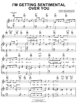 page one of I'm Gettin' Sentimental Over You (Piano, Vocal & Guitar Chords (Right-Hand Melody))