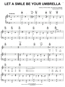 page one of Let A Smile Be Your Umbrella (Piano, Vocal & Guitar Chords (Right-Hand Melody))