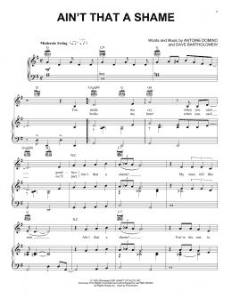 page one of Ain't That A Shame (Piano, Vocal & Guitar Chords (Right-Hand Melody))