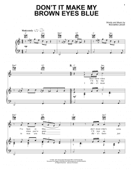 page one of Don't It Make My Brown Eyes Blue (Piano, Vocal & Guitar Chords (Right-Hand Melody))
