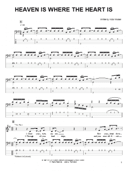 page one of Heaven Is Where The Heart Is (Bass Guitar Tab)