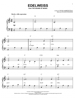 page one of Edelweiss (from The Sound of Music) (Very Easy Piano)