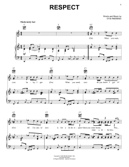 page one of Respect (Piano, Vocal & Guitar Chords (Right-Hand Melody))