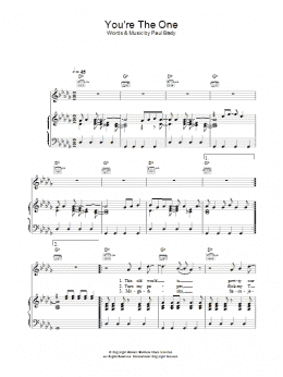 page one of You're The One (Piano, Vocal & Guitar Chords)