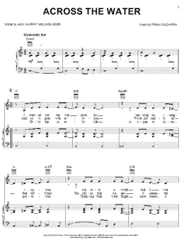 page one of Across The Water (Piano, Vocal & Guitar Chords (Right-Hand Melody))