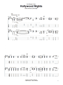 page one of Hollywood Nights (Guitar Tab)
