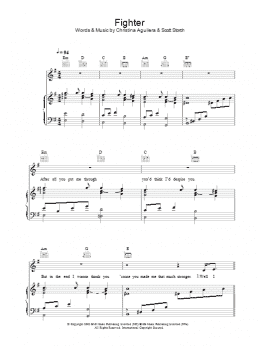 page one of Fighter (Piano, Vocal & Guitar Chords)