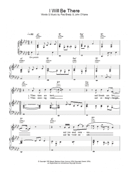page one of I Will Be There (Piano, Vocal & Guitar Chords)