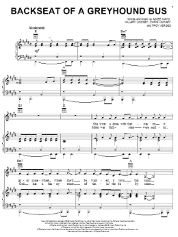 page one of Backseat Of A Greyhound Bus (Piano, Vocal & Guitar Chords (Right-Hand Melody))