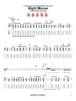 page one of Night Moves (Guitar Tab)