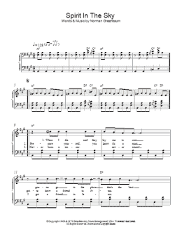 page one of Spirit In The Sky (Piano Solo)