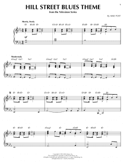 page one of Hill Street Blues Theme (Piano Solo)