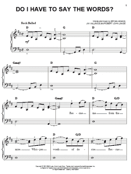 page one of Do I Have To Say The Words? (Easy Piano)