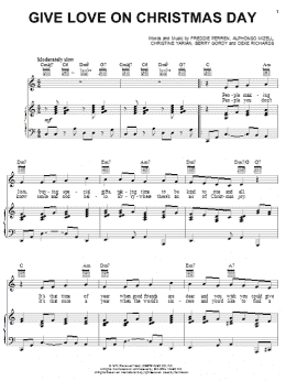 page one of Give Love On Christmas Day (Piano, Vocal & Guitar Chords (Right-Hand Melody))