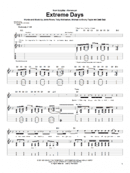page one of Extreme Days (Guitar Tab)
