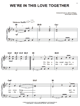 page one of We're In This Love Together (Easy Piano)