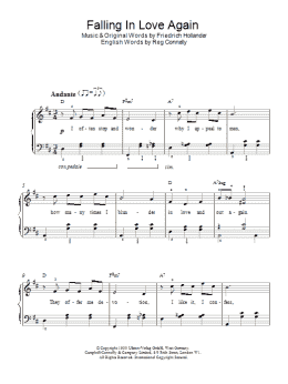 page one of Falling In Love Again (Piano Solo)