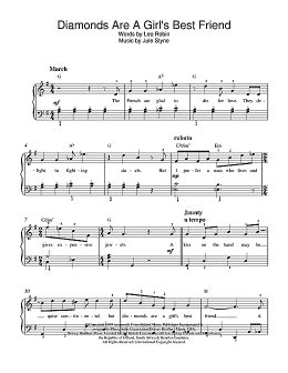 page one of Diamonds Are A Girl's Best Friend (Beginner Piano (Abridged))