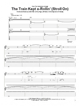 page one of The Train Kept A-Rollin' (Stroll On) (Guitar Tab)