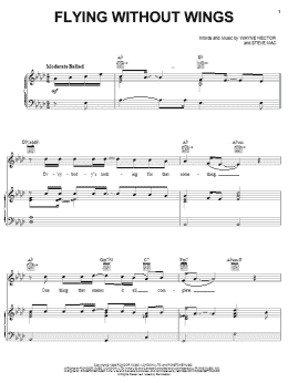 page one of Flying Without Wings (Piano, Vocal & Guitar Chords (Right-Hand Melody))