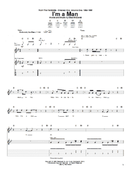 page one of I'm A Man (Guitar Tab)