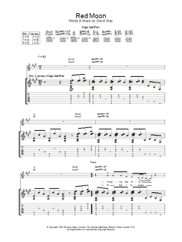 page one of Red Moon (Guitar Tab)