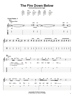 page one of The Fire Down Below (Easy Guitar Tab)
