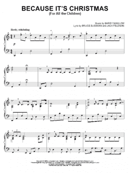 page one of Because It's Christmas (For All The Children) (Piano Solo)