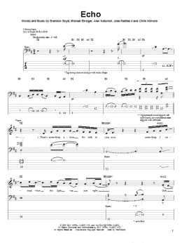 page one of Echo (Bass Guitar Tab)