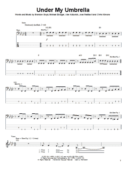 page one of Under My Umbrella (Bass Guitar Tab)