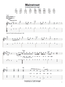 page one of Mainstreet (Easy Guitar Tab)