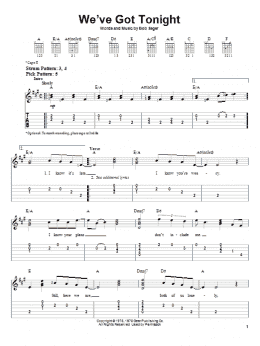 page one of We've Got Tonight (Easy Guitar Tab)