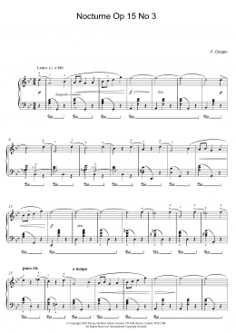 page one of Nocturne Op.15, No.3 (Piano Solo)