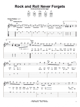 page one of Rock And Roll Never Forgets (Easy Guitar Tab)
