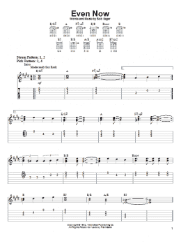 page one of Even Now (Easy Guitar Tab)