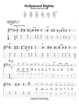 page one of Hollywood Nights (Easy Guitar Tab)